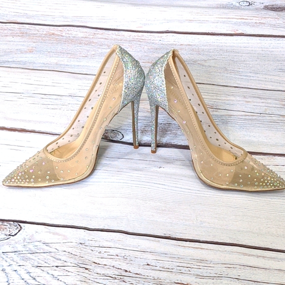 Rhinestone studded stiletto high heels - Picture 2 of 8